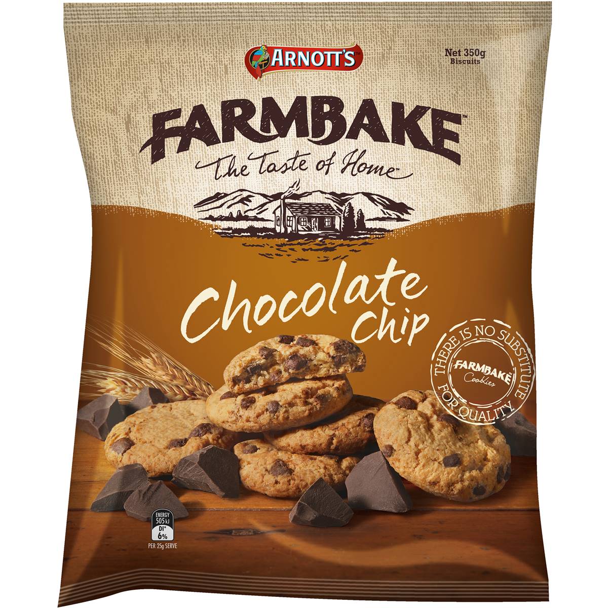 Arnott's Farmbake Cookies Choc Chip 350g | Woolworths