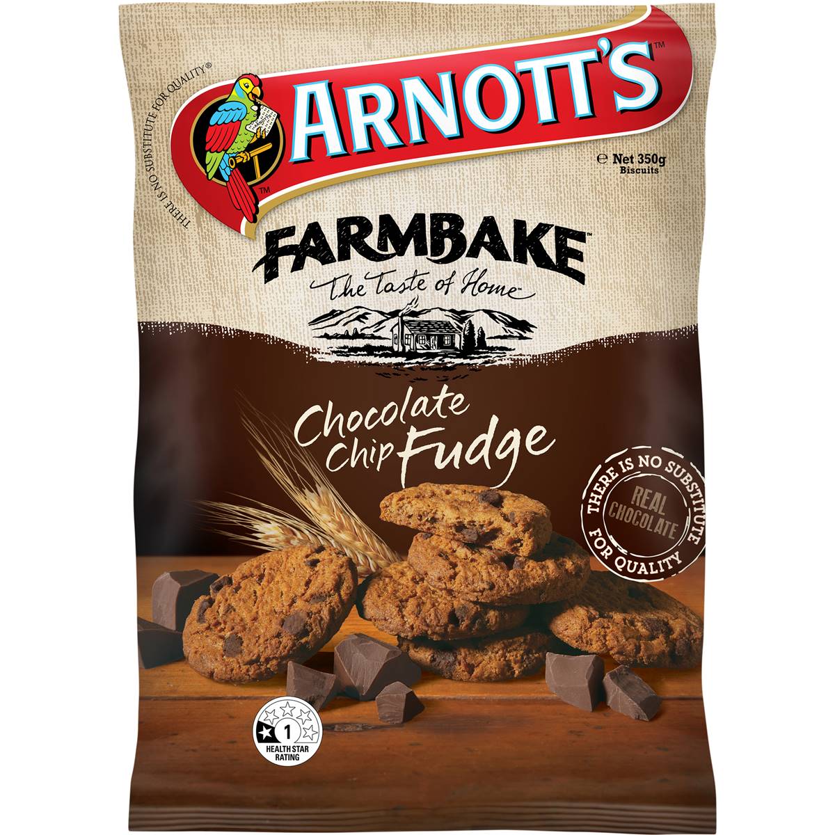 Arnott's Farmbake Cookies Choc Chip Fudge 350g | Woolworths