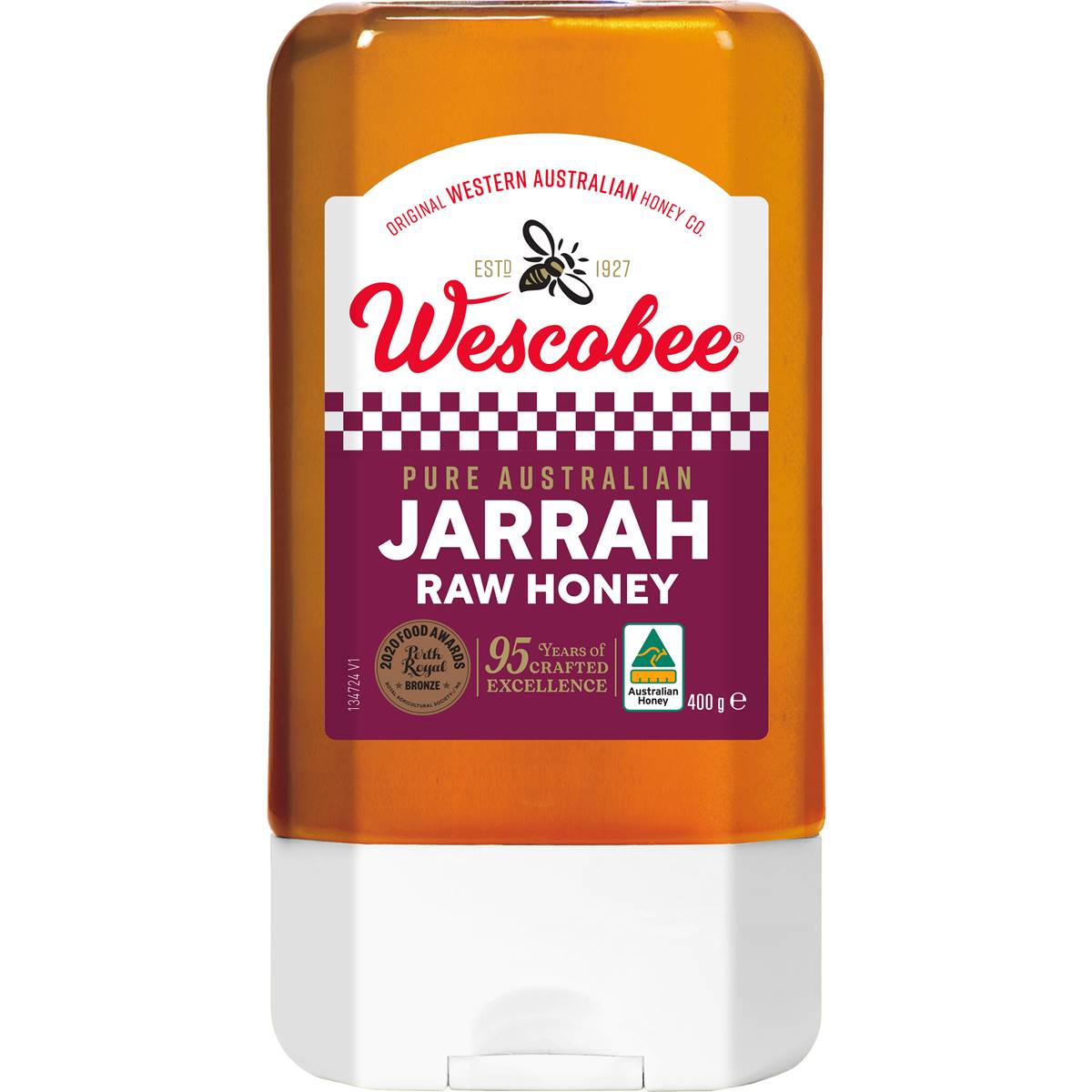 Wescobee Jarrah Honey Raw Jarrah Squeeze 400g Woolworths