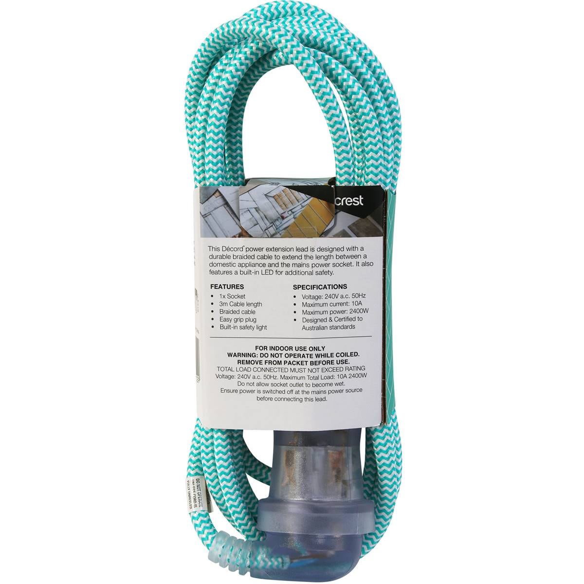 Decord Braided Extension Lead 3m Woolworths