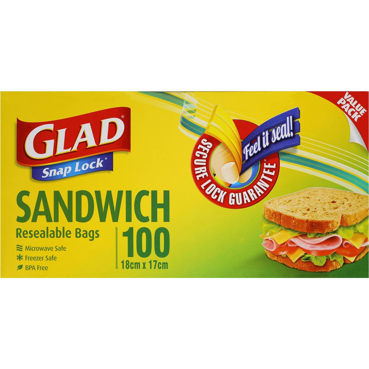 Glad Snap Lock Sandwich Bags 100pk Woolworths