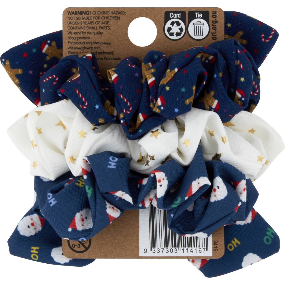 Christmas Scrunchie With Bow With Bow 3 Pack | Woolworths