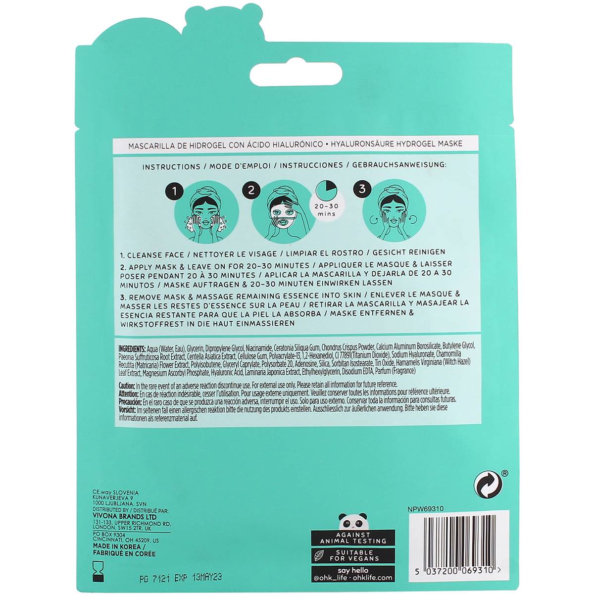 Oh K! Hyaluronic Hydrogel Sheet Mask 25g | Woolworths