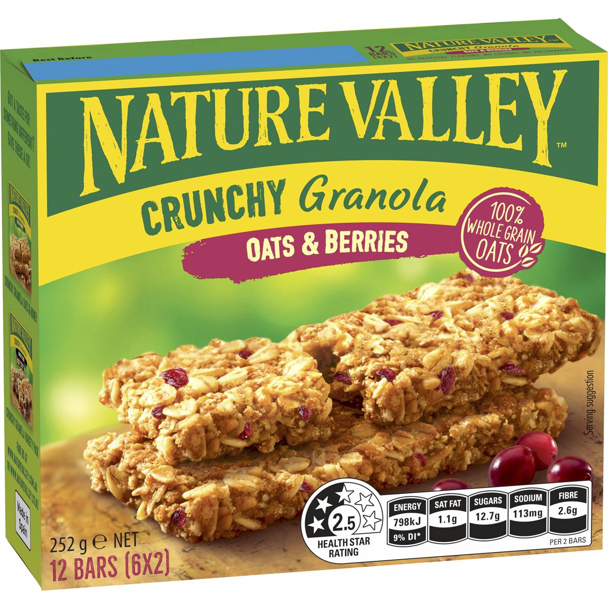 Nature Valley Crunchy Oats & Berries Granola Bars 6 Pack 