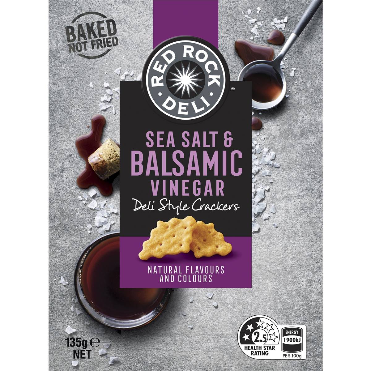 Red Rock Deli Deli Style Crackers Sea Salt & Balsamic Vinegar 135g