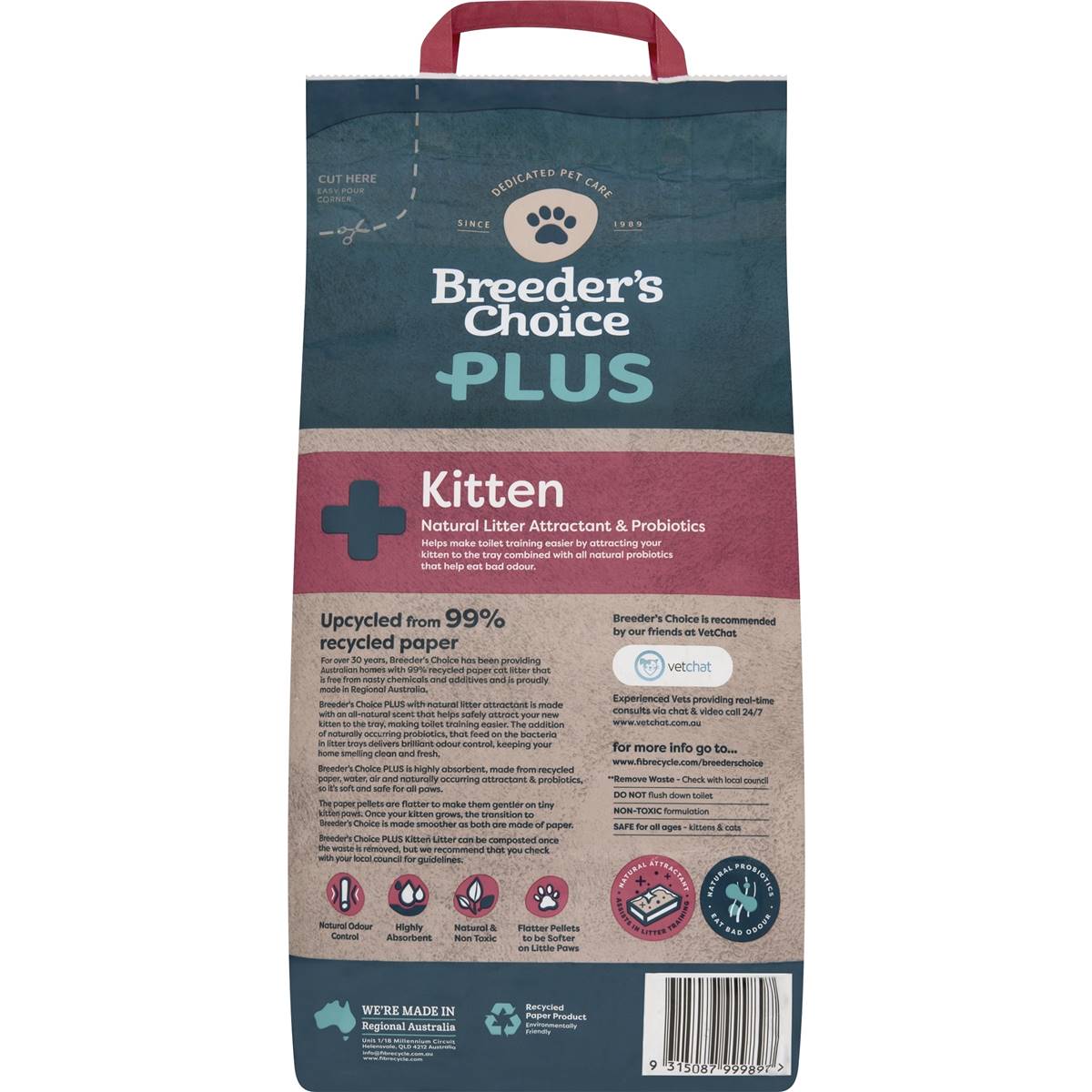 Breeders Choice Kitten Litter With Natural Attractant 9l | Woolworths