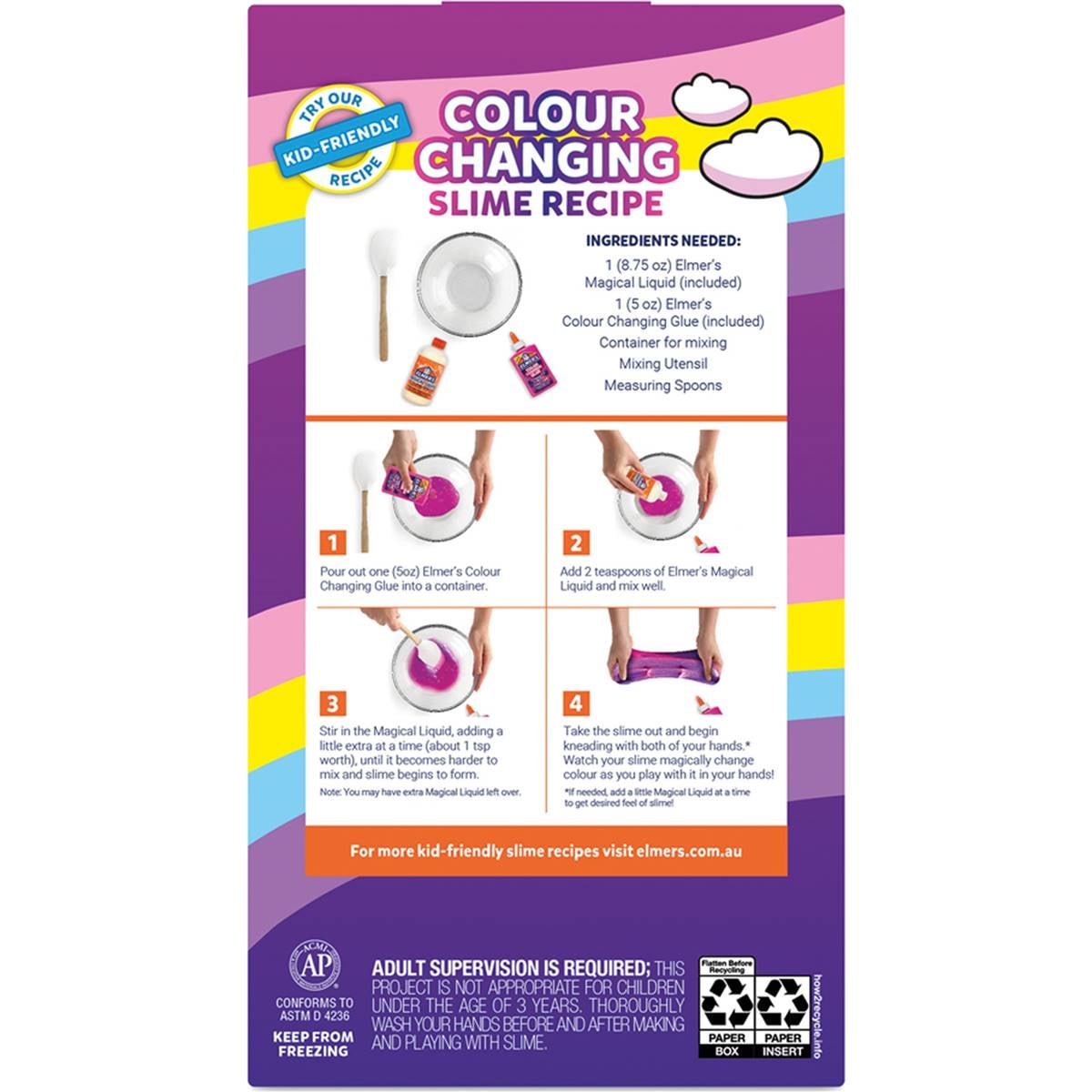 Elmer's Unicorn Magic Slime 2 Piece Kit Each Woolworths