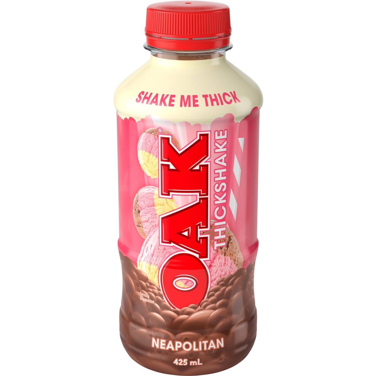 Oak Thickshake Neapolitan Flavoured Milk 425ml Woolworths
