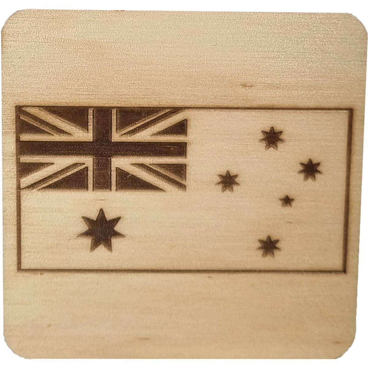 Australian Made Australian Flag Wooden Coaster 