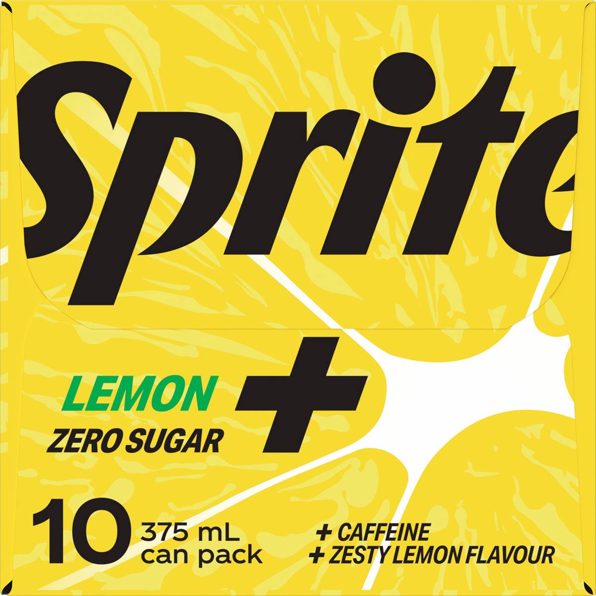 Sprite Lemon Zero Sugar Soft Drink Cans 375ml X 10 Pack Woolworths