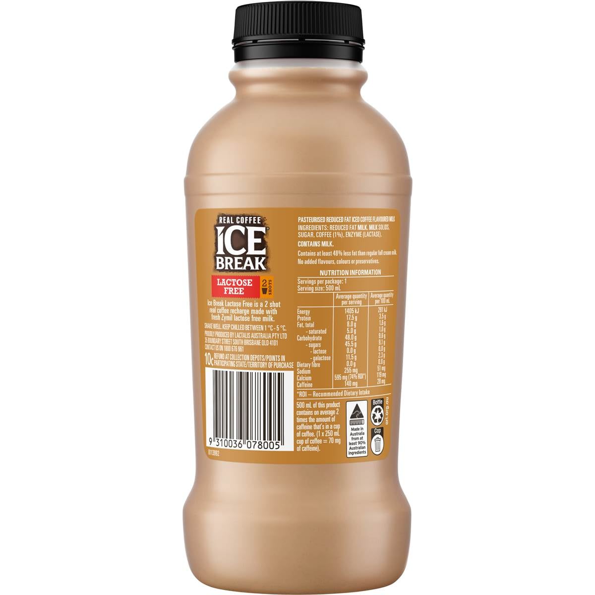 Ice Break Lactose Free Real Coffee Flavoured Milk 500ml Woolworths
