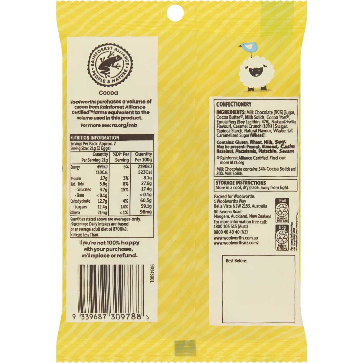 Woolworths Caramel Crunch Easter Eggs 150g Woolworths