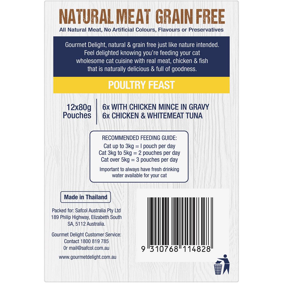 Gourmet Delight Cat Food Poultry Feast 12 Pack 960g Woolworths