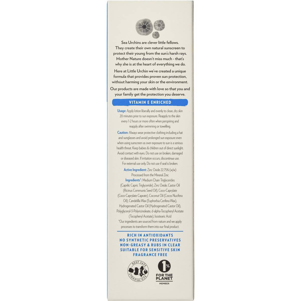 Little Urchin Natural Clear Zinc Sunscreen 100g Woolworths