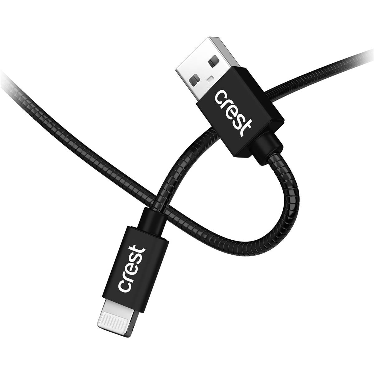 Crest Lightning To Usb A Metallic Cable M Woolworths