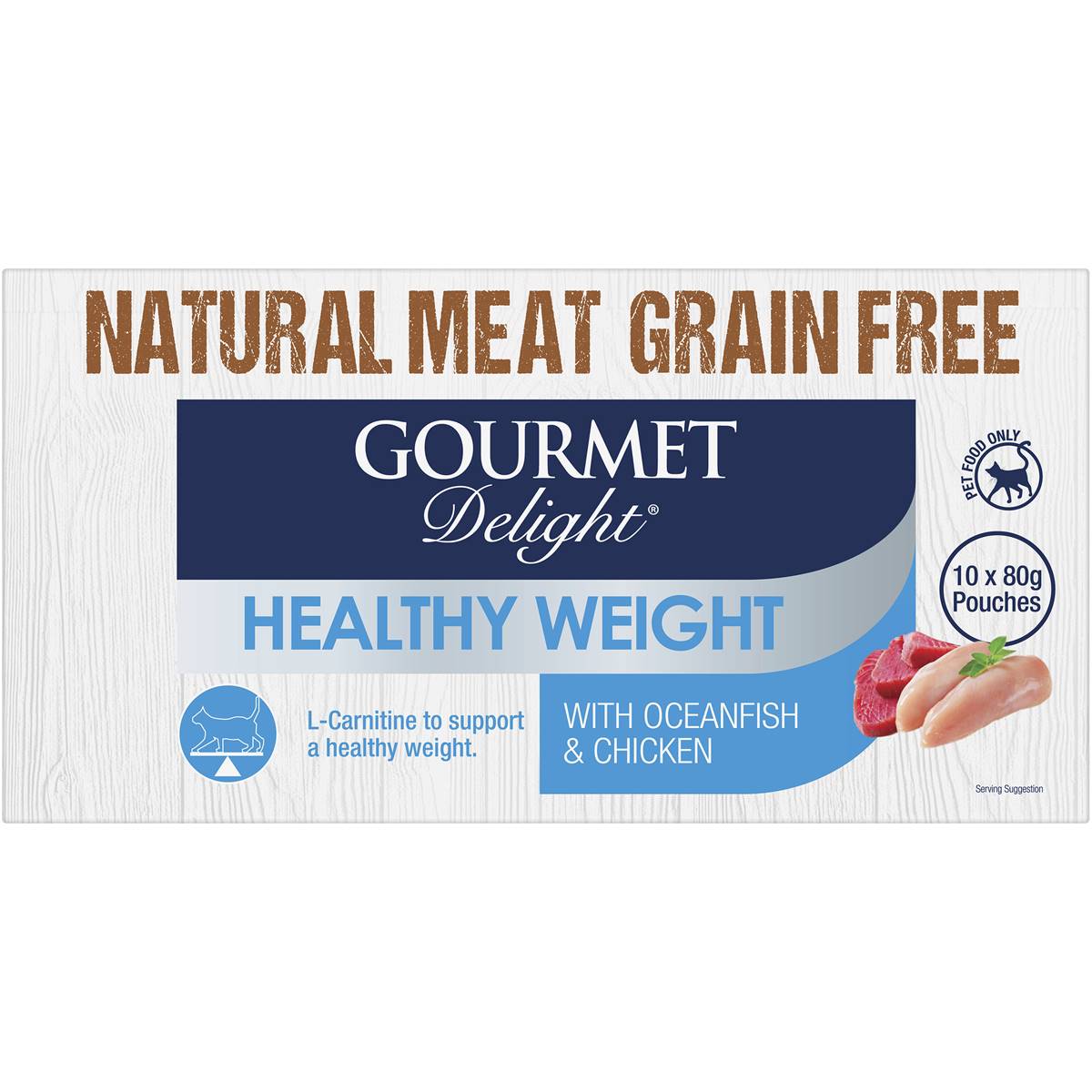 Gourmet Delight Cat Food Healthy Weight Ocean Fish & Chicken 10 Pack