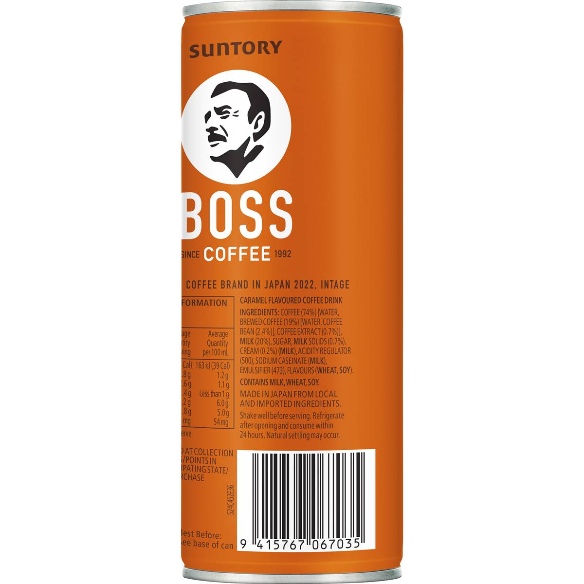 Suntory Boss Coffee Iced Caramel Latte 237ml Woolworths
