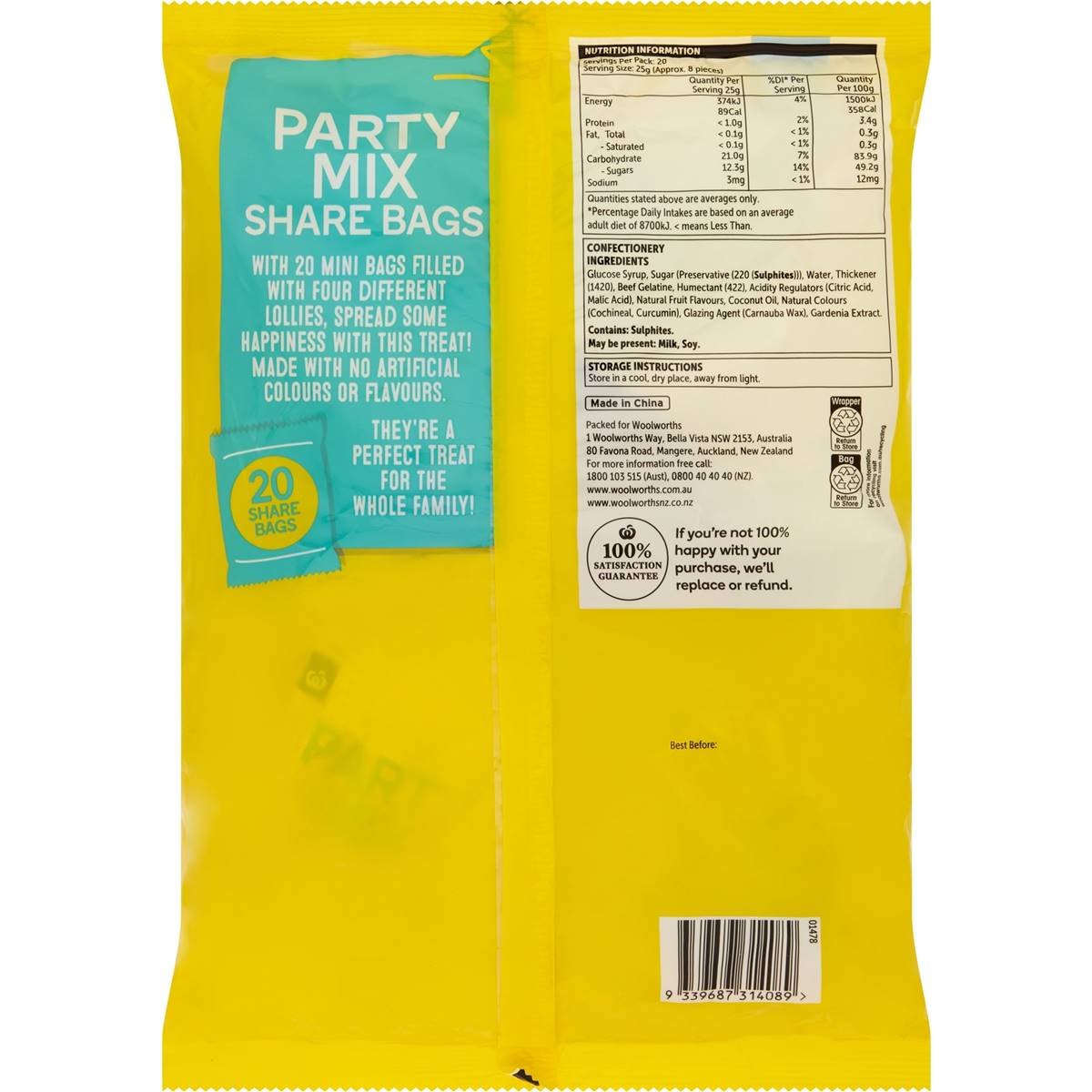 Woolworths Party Mix Sharebags 20 Pack Woolworths