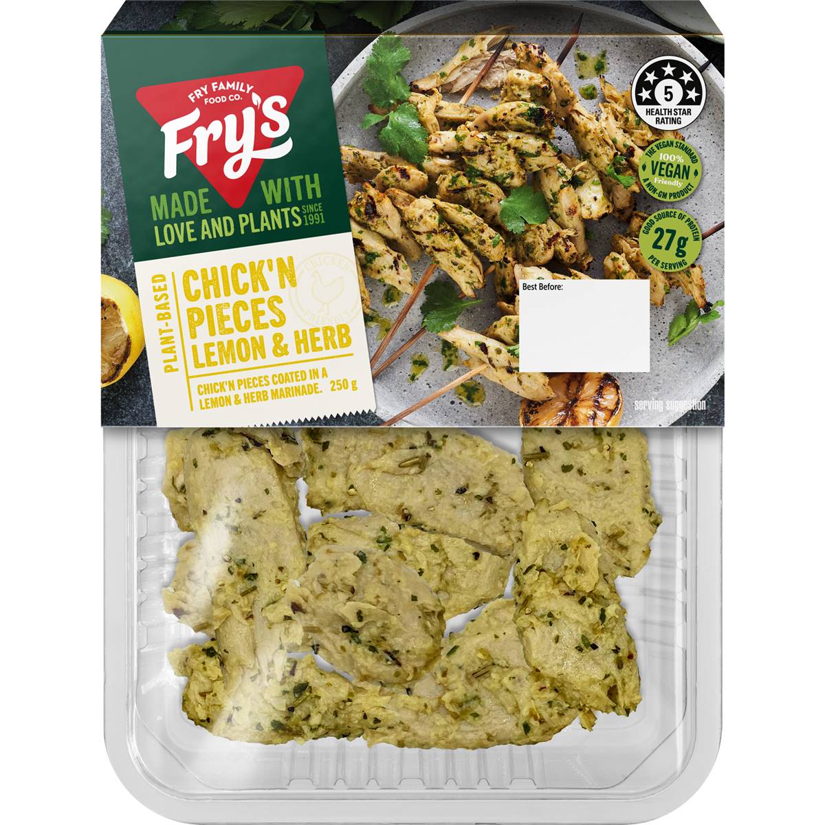 Fry's Chick'n Pieces Lemon & Herb 250g Woolworths