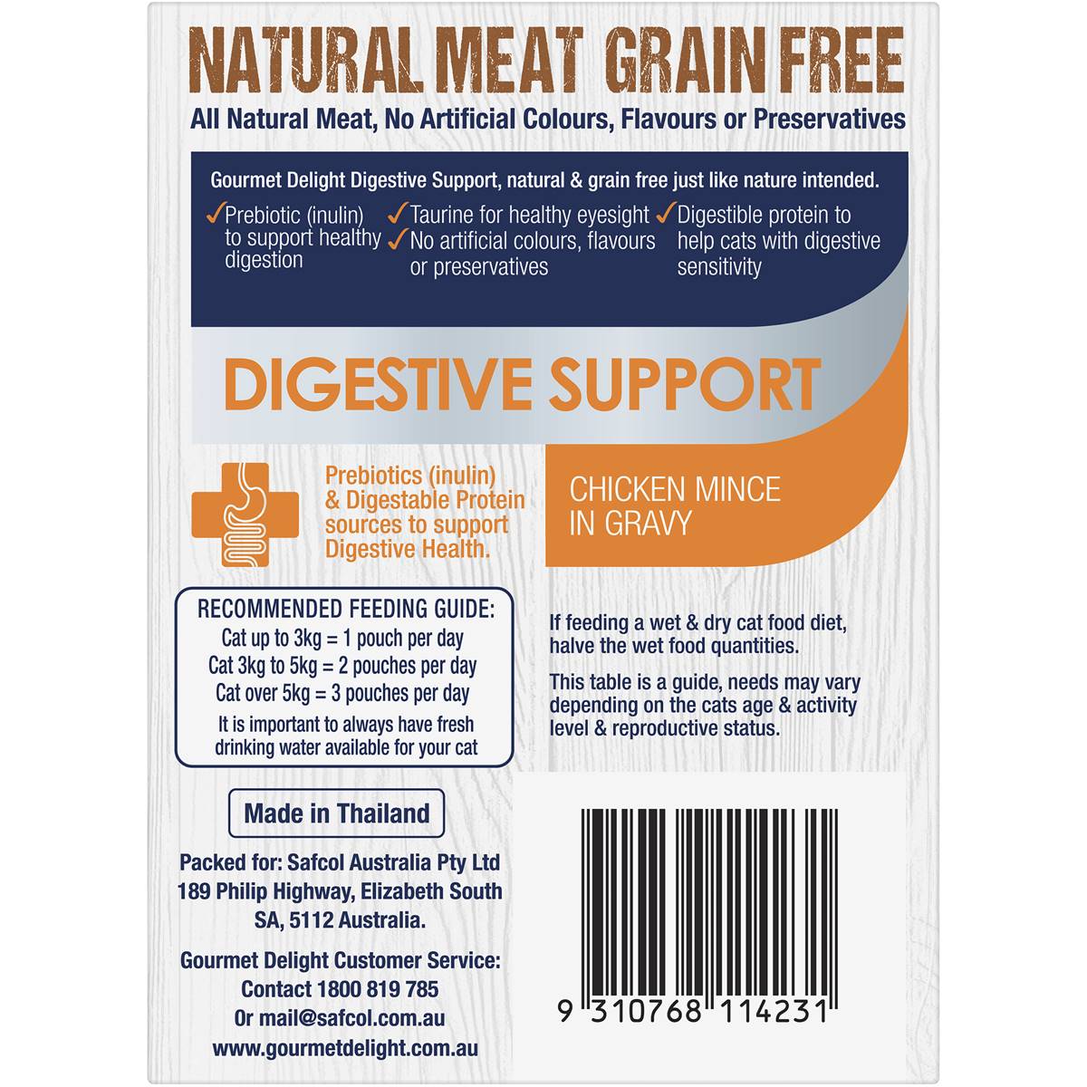 Gourmet Delight Cat Food Digestive Support Chicken Mince In Gravy 10