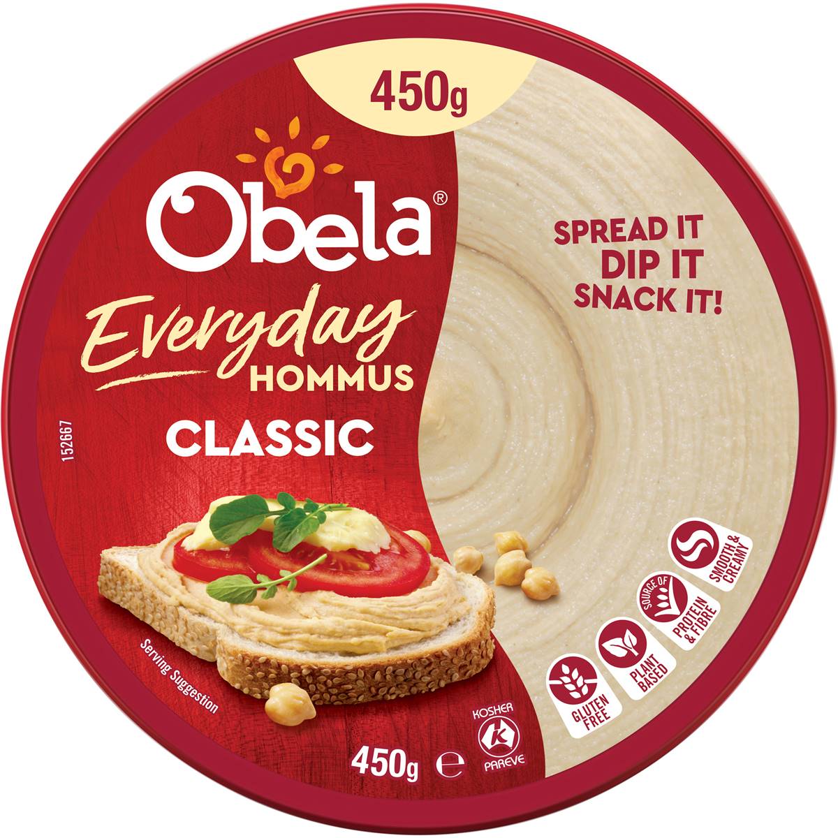 Obela Everday Smooth Classic Hommus 450g Woolworths