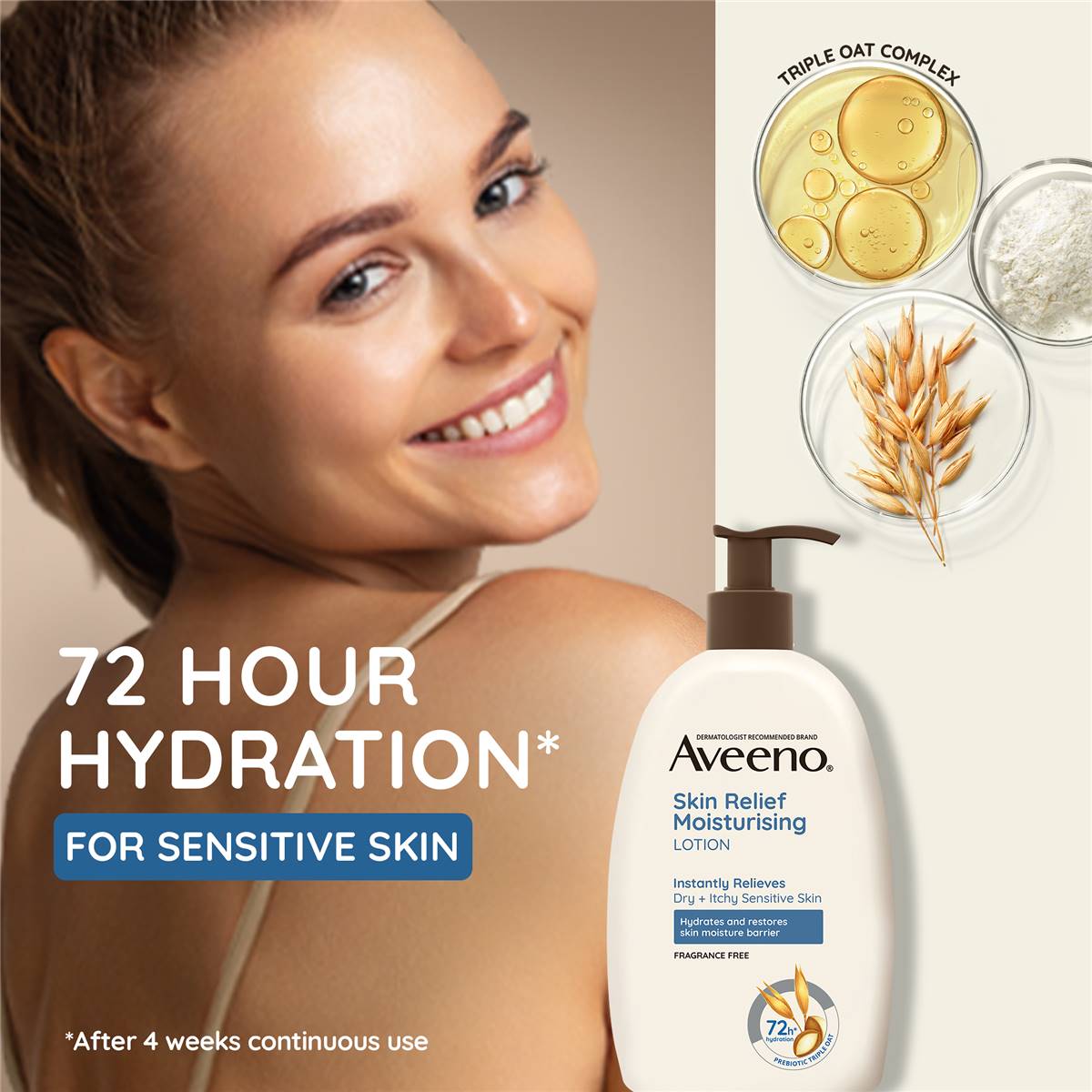 Aveeno Skin Relief Fragrance Free Body Lotion Dry Sensitive Skin 532ml