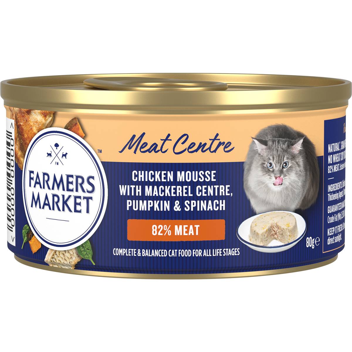 Farmers Market Grain Free Adult Wet Cat Food Chicken Mousse With Mackerel