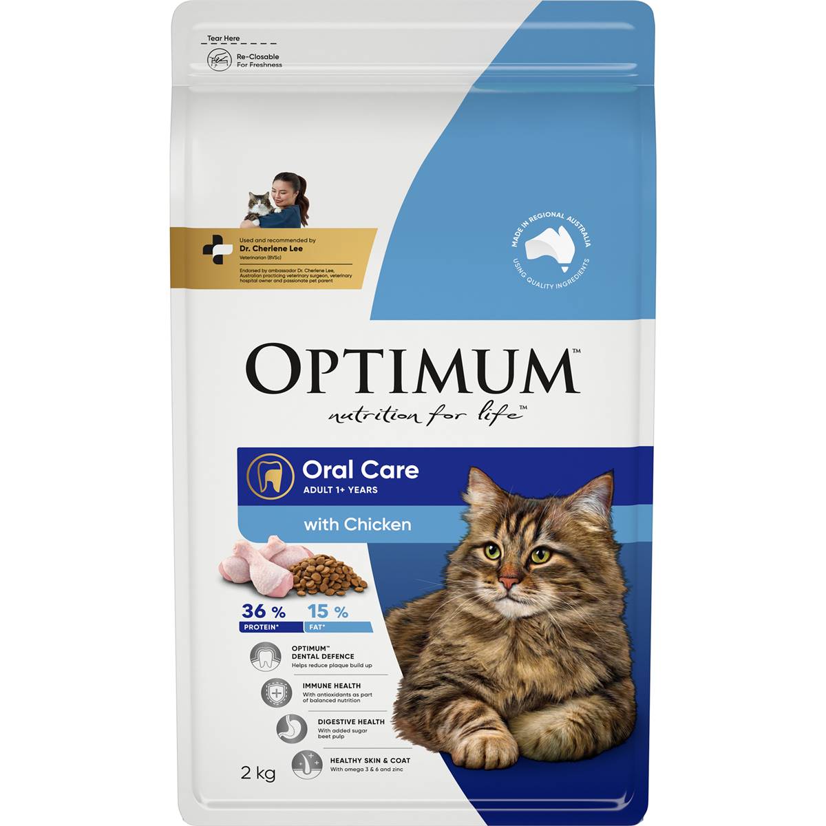 Optimum Cat Food Oral Care Dry 2kg Woolworths