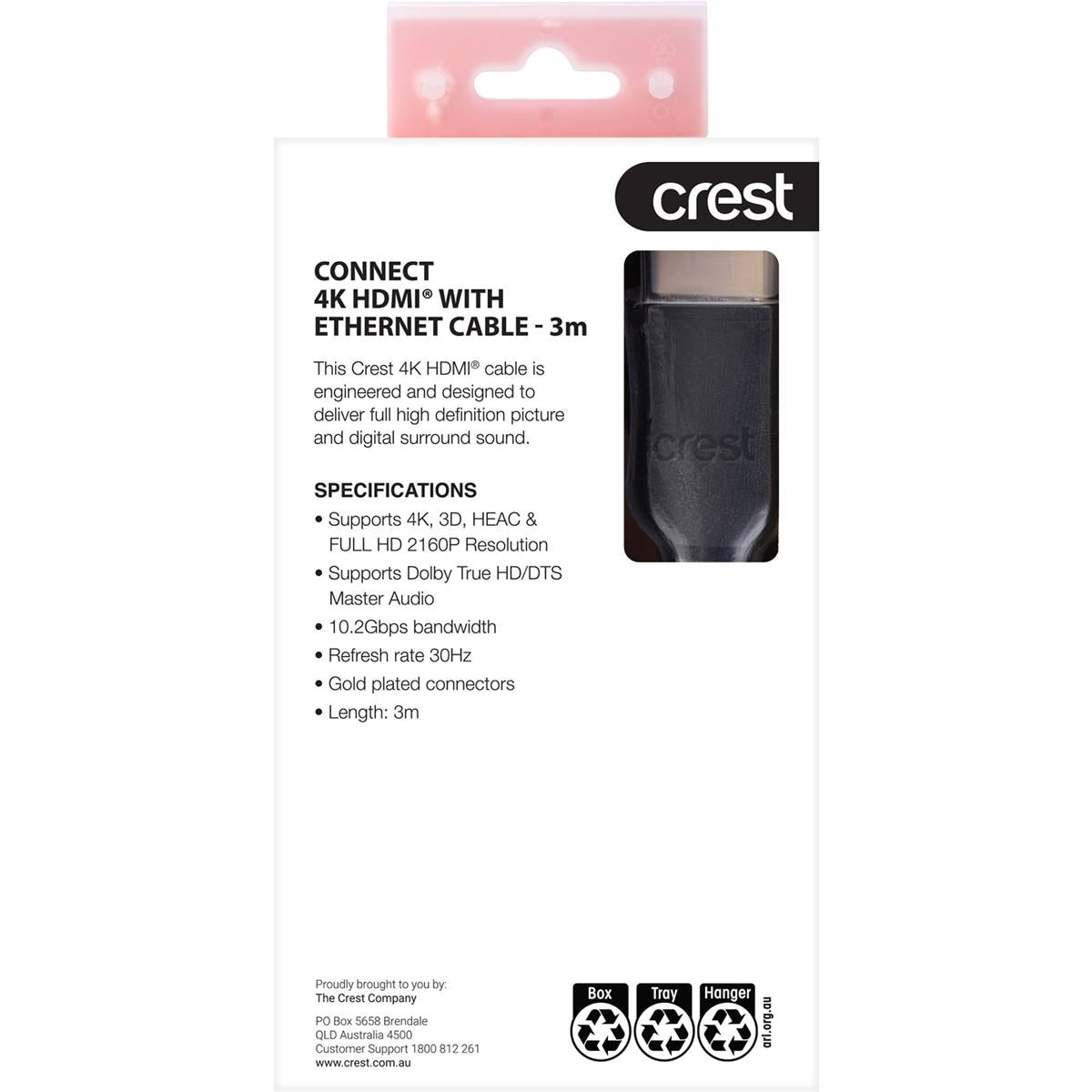 Crest 4k Hdmi With 3m High Speed Cable Each Woolworths