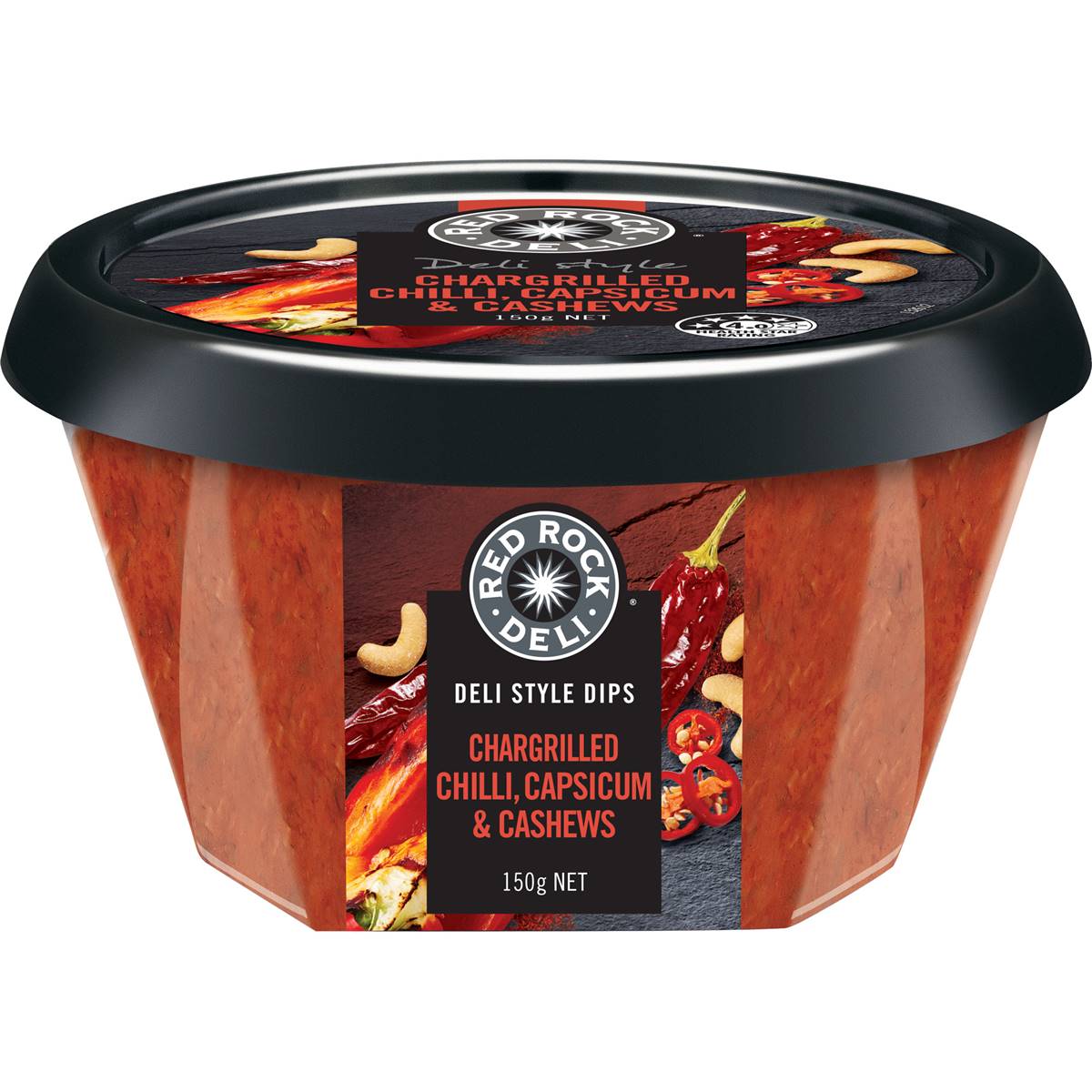 Red Rock Deli Chargrilled Chilli, Capsicum & Cashews Dip 150g | Woolworths