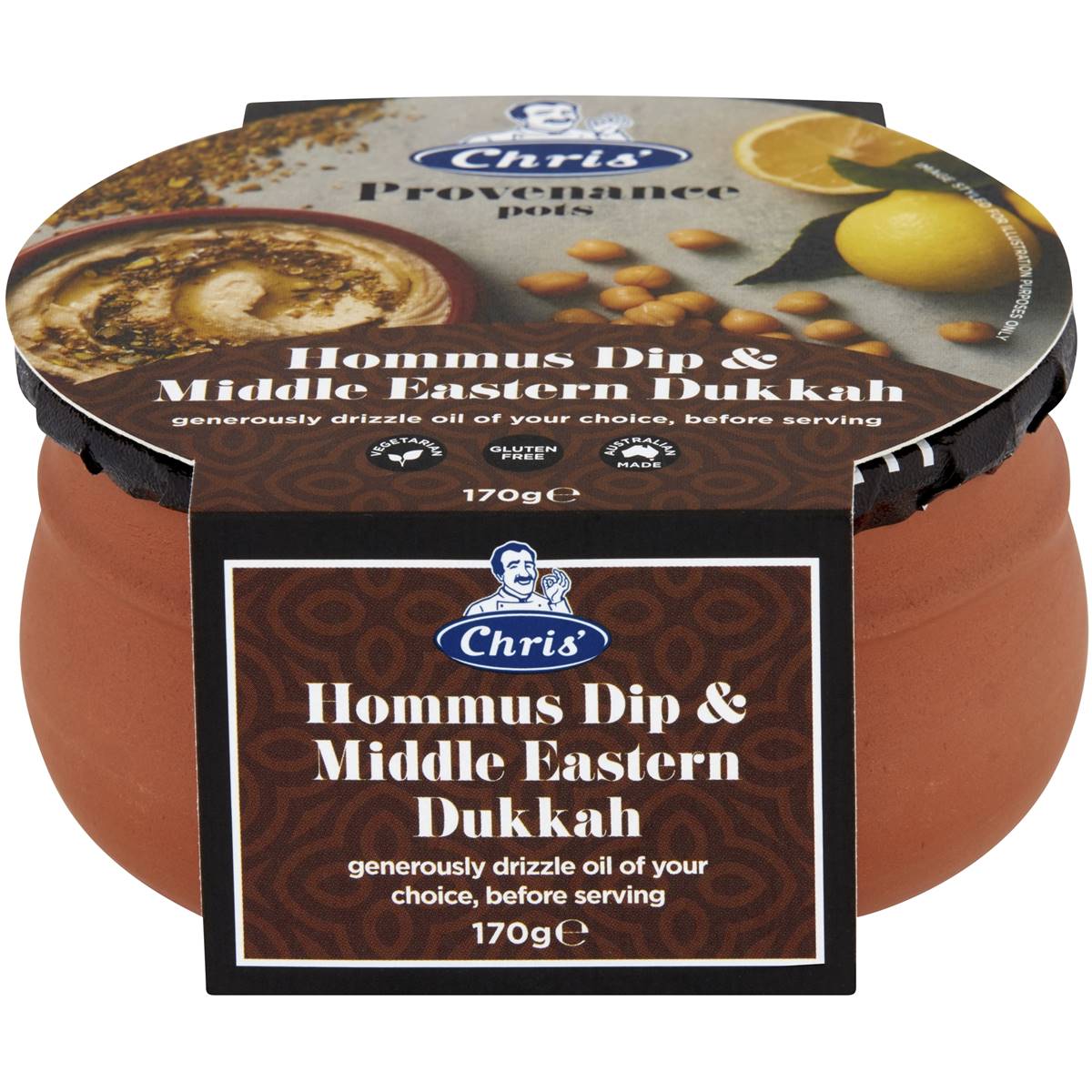 Chris' Hommus Dip & Middle Eastern Dukkah 170g Woolworths