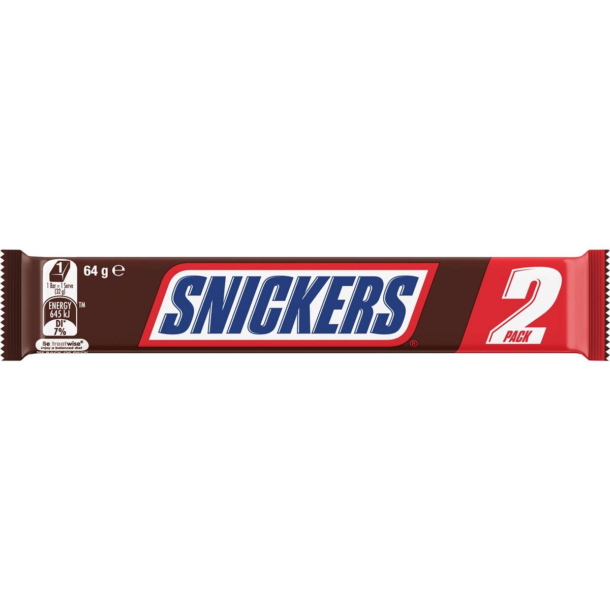 Snickers Milk Chocolate Bar Peanuts Caramel Nougat 2 Pieces 64g ...