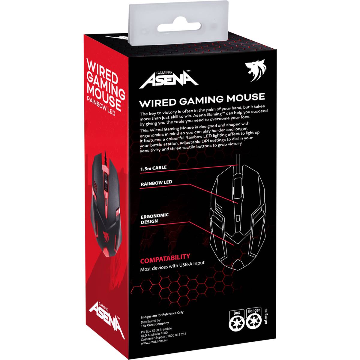 Asena Wired Gaming Mouse Rainbow Led Each Woolworths