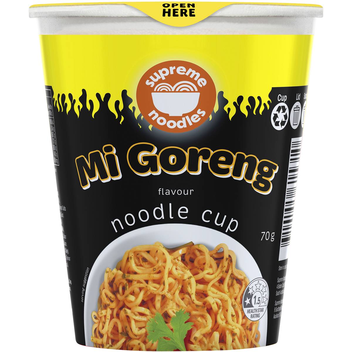 Supreme Noodles Mi Goreng Noodle Cup 70g Woolworths