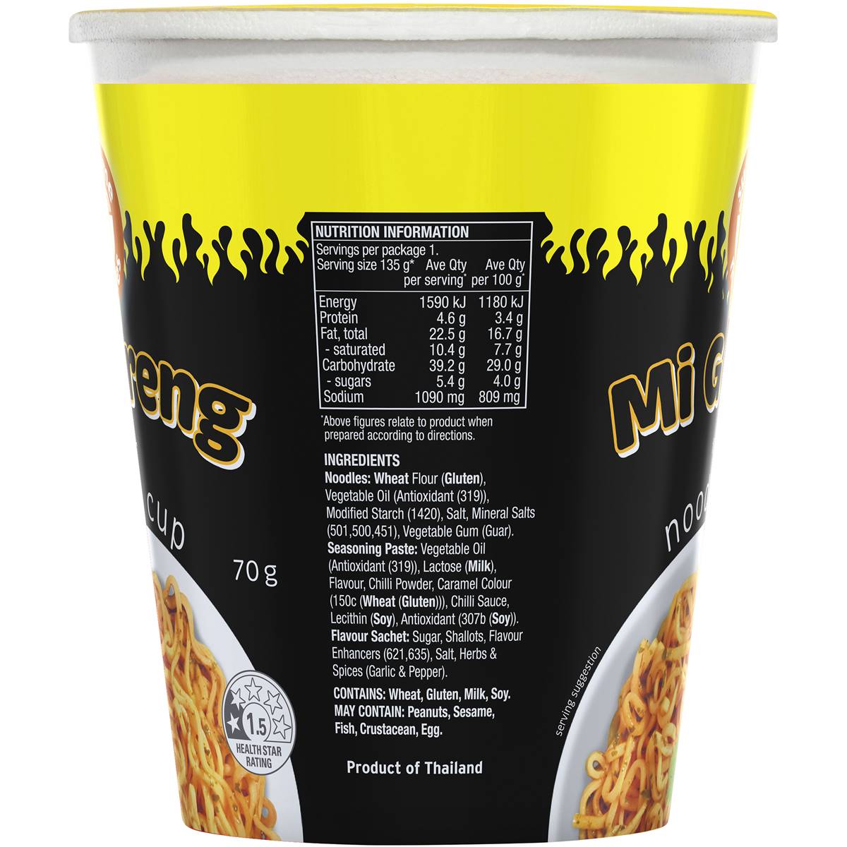 Supreme Noodles Mi Goreng Noodle Cup 70g Woolworths