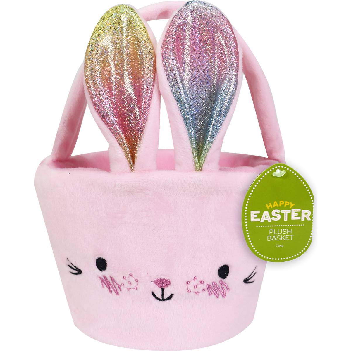 Easter Plush Basket Pink Each Woolworths