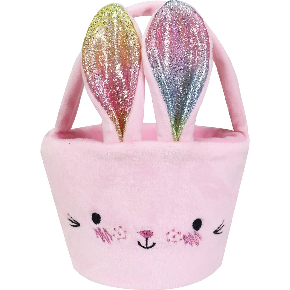 Easter Plush Basket Pink Each | Woolworths