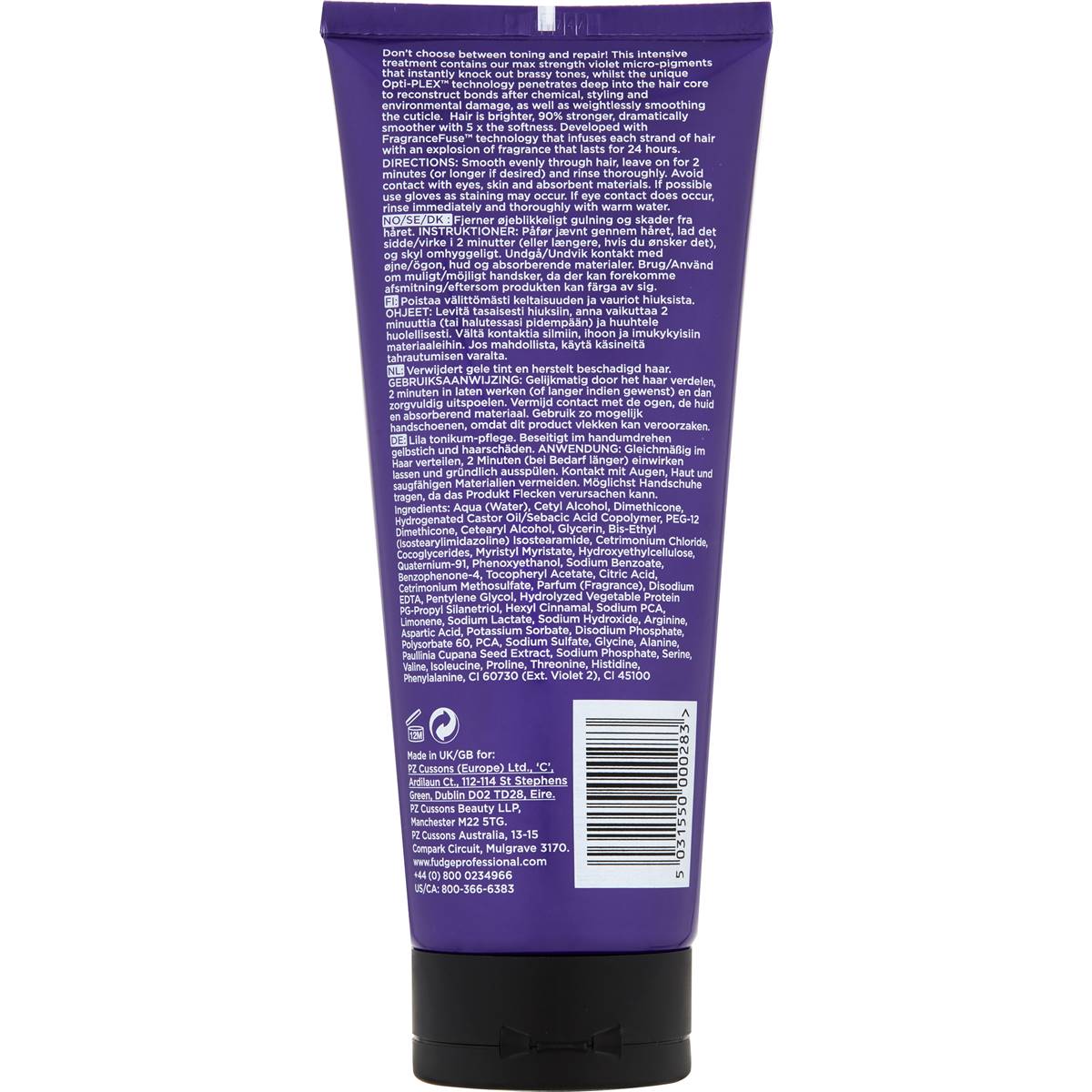 Fudge Professional Violet Purple Toning Treatment Clean Blonde Damage ...