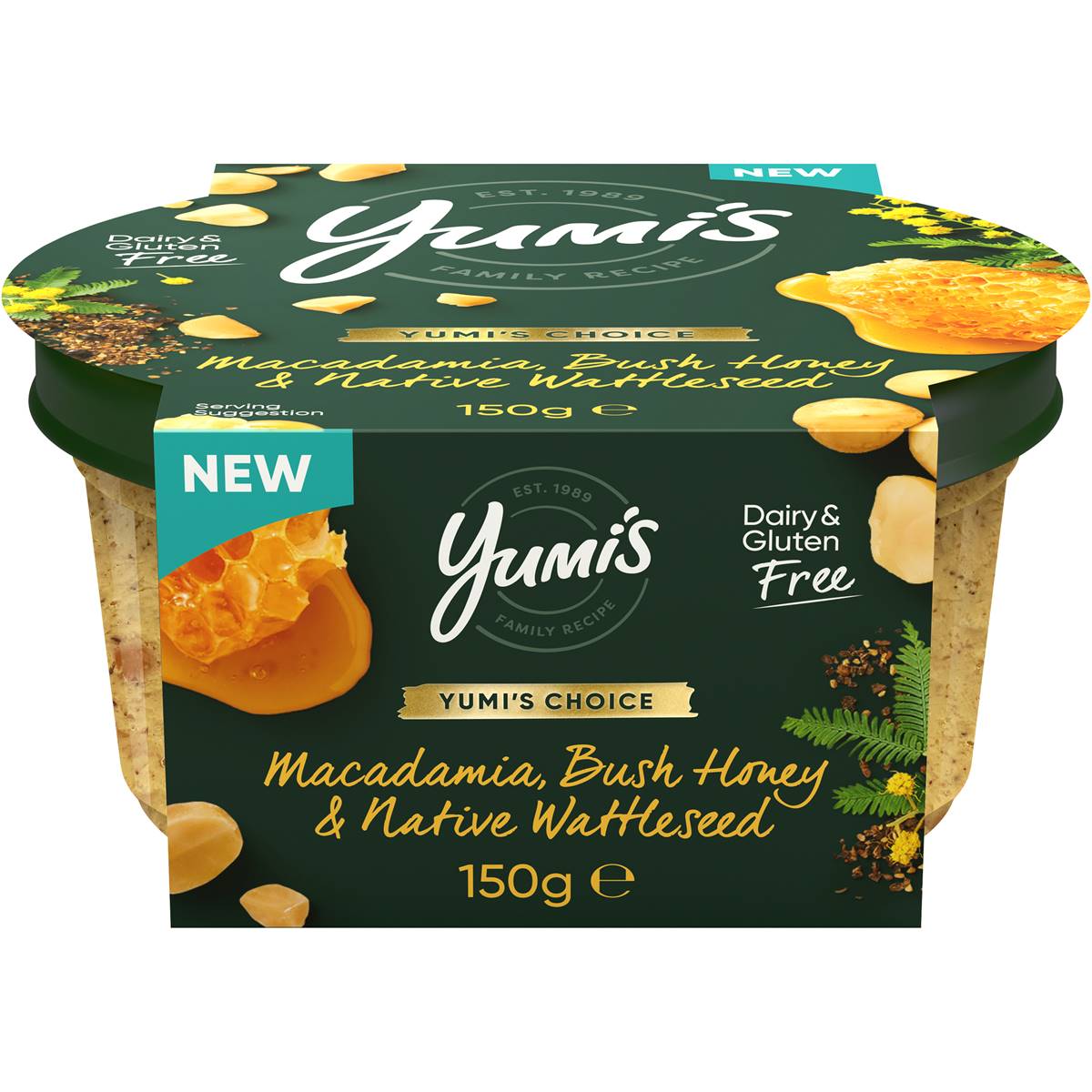 Yumi's Choice Macadamia Bush Honey & Native Wattleseed Hommus 150g