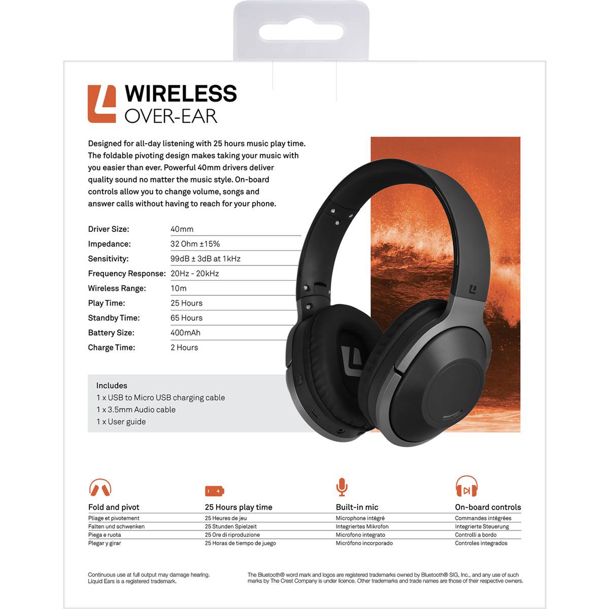 Liquid Ears Wireless Over Ear Headphones Assorted Each Woolworths