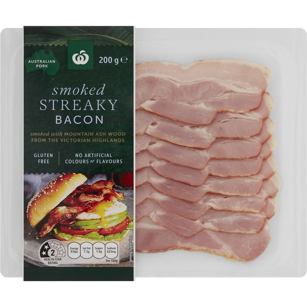 Woolworths Smoked Streaky Bacon 200g Woolworths