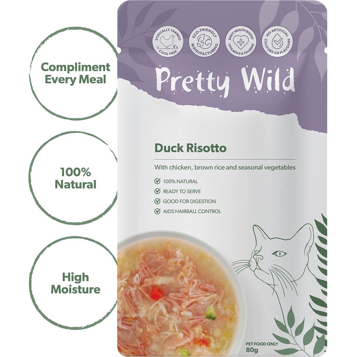 Pretty Wild Cat Food Duck Risotto 80g | Woolworths