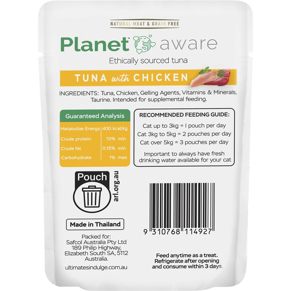 Ultimates Indulge Cat Food Tuna Chicken Ethically Sourced 85g Woolworths