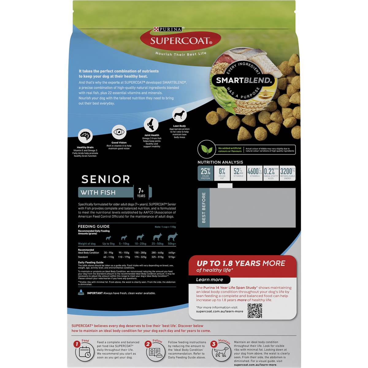 Supercoat Senior With Fish Dog Food 2.6kg Woolworths