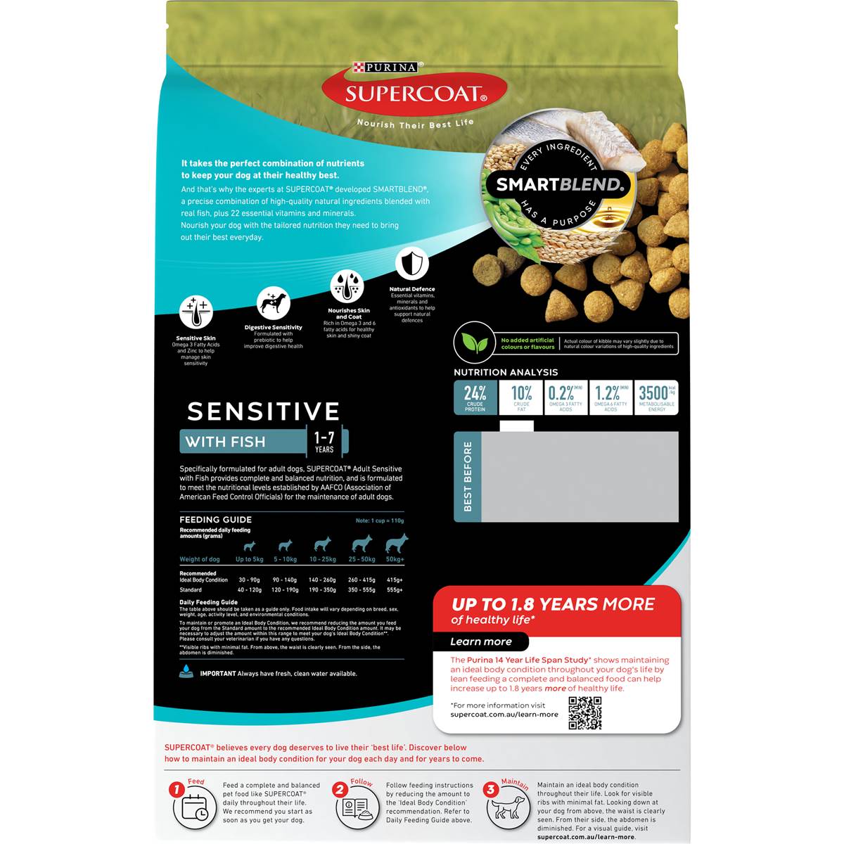 Supercoat Adult Sensitive Dog Food 2.6kg Woolworths