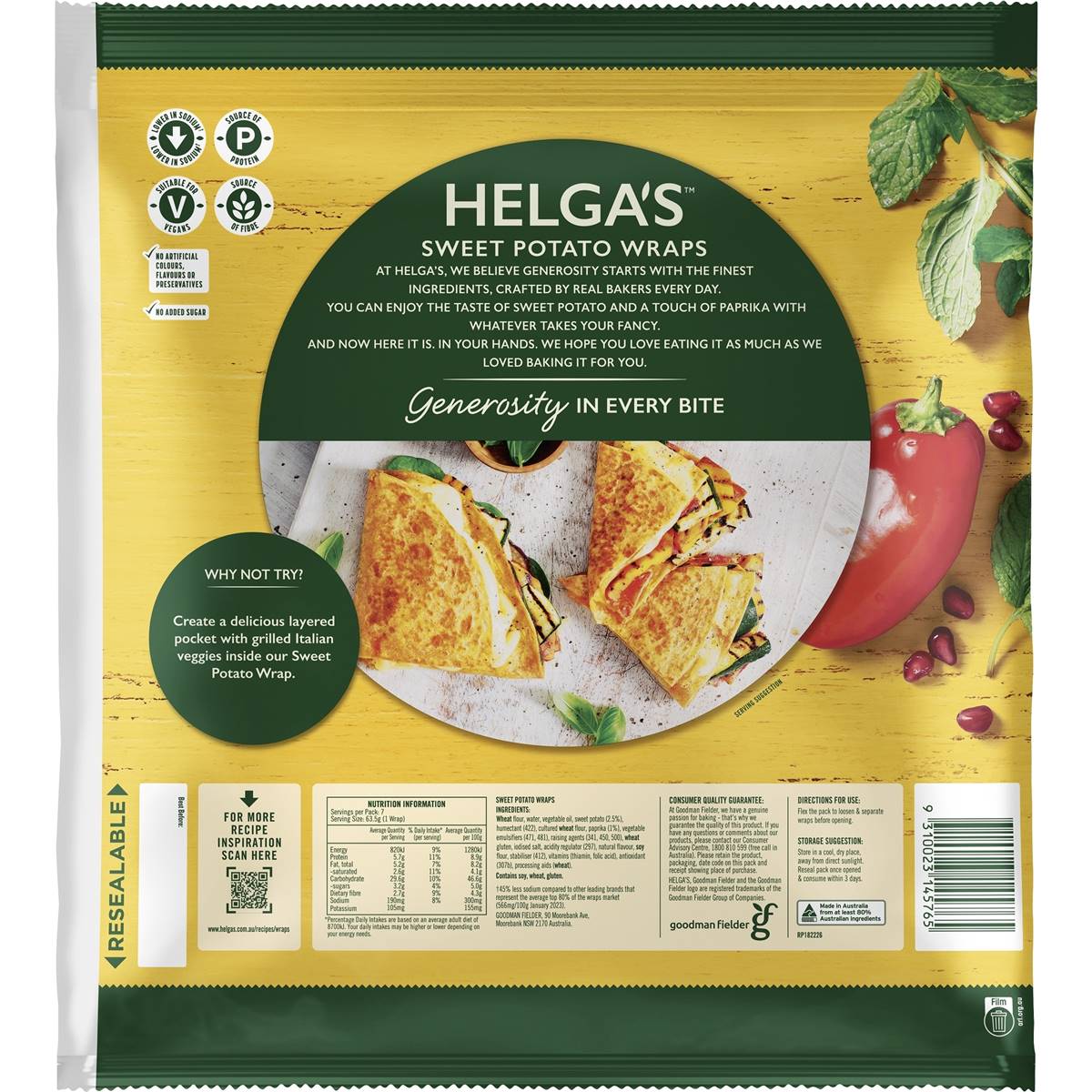 Helgas Sweet Potato Wraps 7 Pack Woolworths