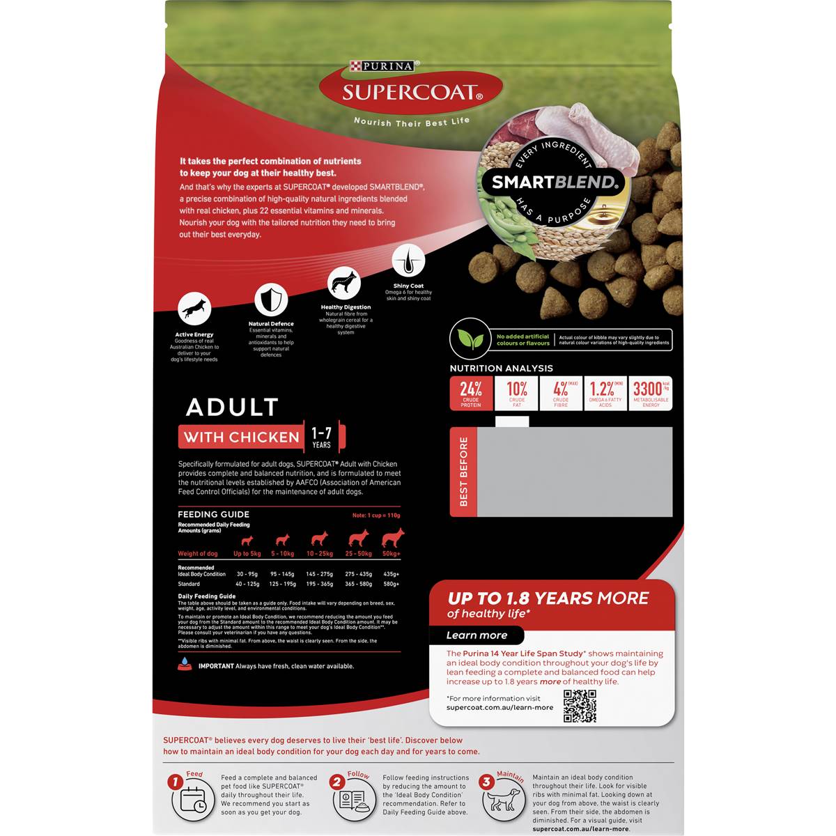 Supercoat Chicken Dog Food Adult 2.8kg Woolworths