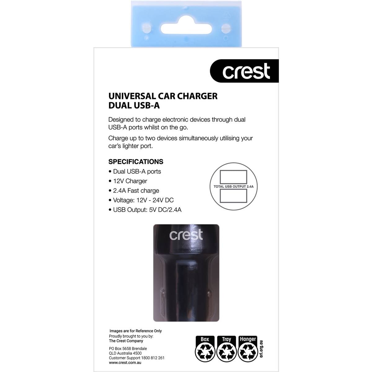 Crest Universal Car Charger Dual Usba Each Woolworths