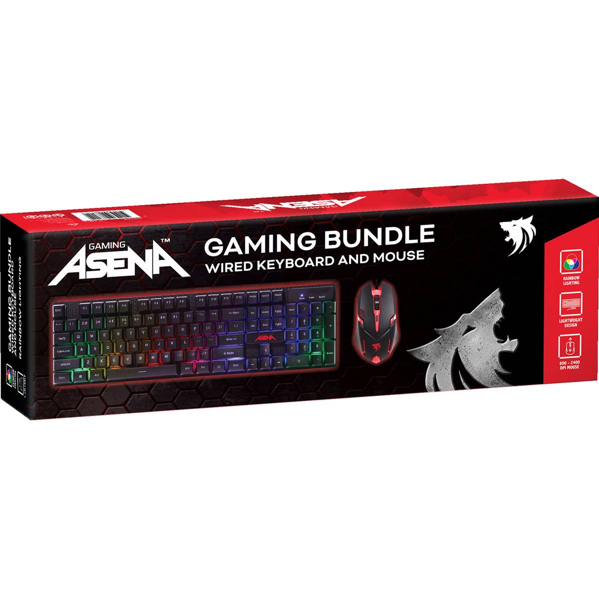 Asena Gaming Bundle Wired Keyboard Mouse Each Woolworths