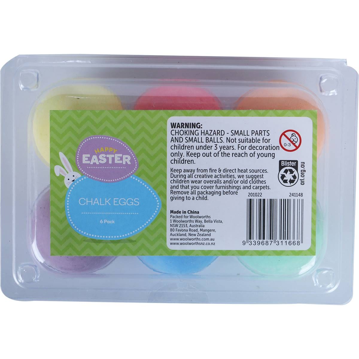 Easter Chalk Eggs 6 Pack Woolworths
